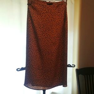 Women's zaria midi slip skirt/ abstract cheetah print